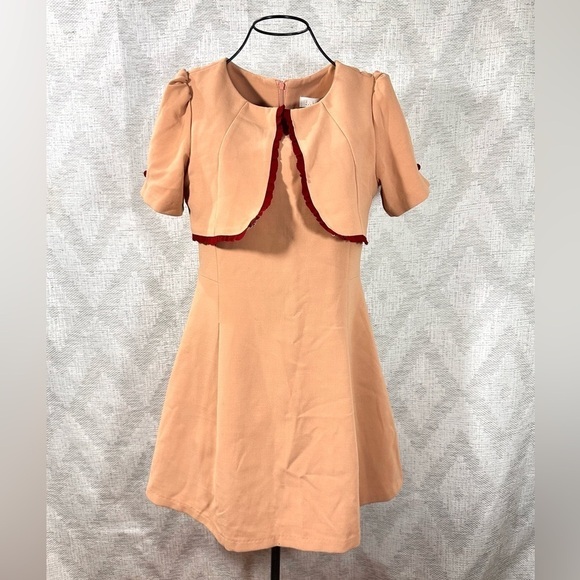 J. Lace made in Korea tan mini dress with jacket size S - Picture 1 of 7